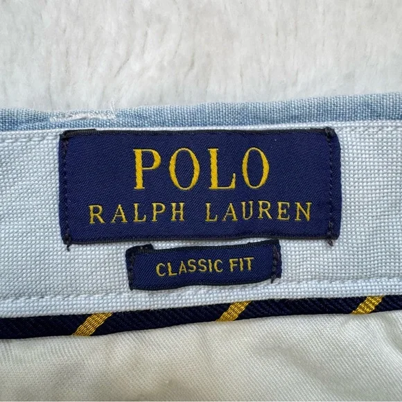 ❌Polo Ralph Lauren Shorts Men’s 42 Tall Blue Chambray Classic Fit 10" Preppy NEW - Picture 4 of 10